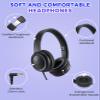UKELALA C3 Kids Headphones Wired, On-Ear Wired Head Phones for Boys Girls with 3.5mm Jack, Foldable, Adjustable Headband, Child Headphone for School Home Airplane Tablet Black view 2
