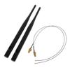 WiFi Antenna Aerial 2.4GHz 5GHz 6dBi RP-SMA Antennas 31cm/12in U.FL IPEX MHF4 To RP-SMA Extension Cable 2 Packs/Set Splitter Extension Cable Adapter Card Reader Converter Drive Cord Base Transmission view 1