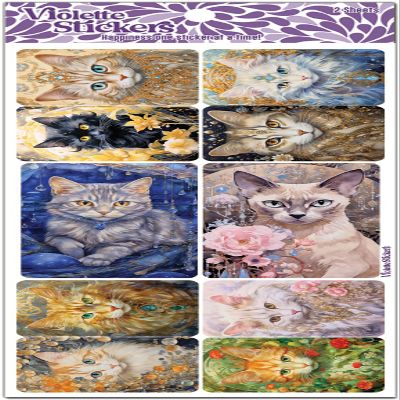 Duchess Cats Stickers by Violette Stickers, Pink