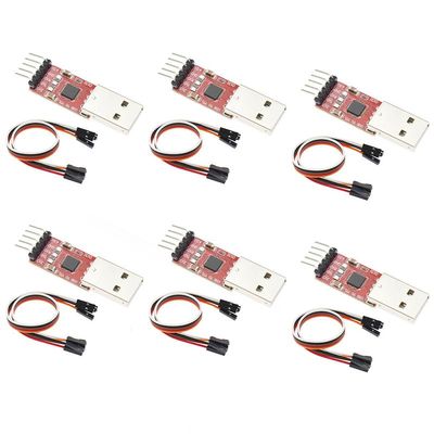 senzooe CP2102 USB 2.0 to UART TTL 5pin Module Serial Converter with Cable (CH9102 Red) Pack of 6