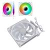 140MM ARGB Chassis Fan, 3Pin Quiet Computer Case Fans, RGB Case Fans Cooling Fan for CPU Cooler Heat Sink Radiator PC Case Reverse (White) view 1