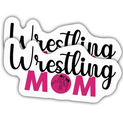 (2pcs) Wrestling Stickers Wrestling Decal Wrestling Mom Vinyl Funny Stickers, Weather-Resistant Sticker for Water Bottles Laptop Window Car 2pcs Size 3"