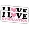 (2pcs) Gymnastics Stickers Gymnastics Decal I Love Gymnastics Vinyl Funny Stickers, Weather-Resistant Sticker for Water Bottles Laptop Window Car 2pcs Size 3" view 1