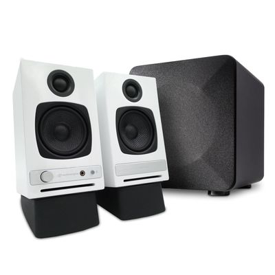 Audioengine A2 HD White Pc Speakers with S6 Subwoofer and DS1 Stands