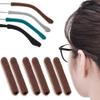3 Pairs Eye Glasses Ear Grippers, Soft Knitting Cotton Arm Cushion for Glasses Behind Ear, Anti Slip Eye Glass Ear Grips, Non Slip Ear Pads for Glasses, Eyeglasses Temple Tips for Pain (Brown) view 1
