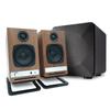 Audioengine A2 HD Walnut Home Music System with S6 Subwoofer and DS1M Stands view 1