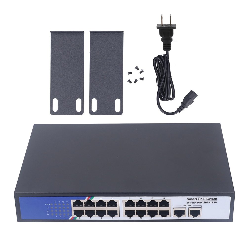 16 Port Ethernet Switch with High Switching Capacity Enhanced Protections Plug and Play Versatile Networking Solution Office Ethernet Splitter (US Plug 100240V)