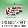 (2pcs) Rugby Stickers Rugby Decal Give Blood Play Rugby Vinyl Funny Stickers, Weather-Resistant Sticker for Water Bottles Laptop Window Car 2pcs Size 3" view 2