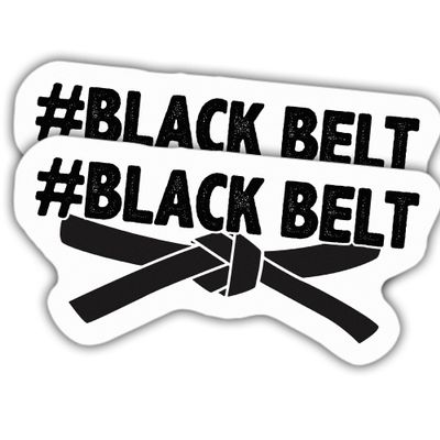 (2pcs) Karate Stickers Karate Decal Black Belt Vinyl Funny Stickers, Weather-Resistant Sticker for Water Bottles Laptop Window Car 2pcs Size 3"