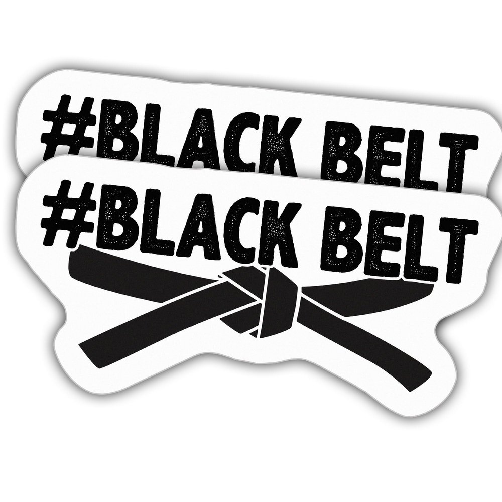 (2pcs) Karate Stickers Karate Decal Black Belt Vinyl Funny Stickers, Weather-Resistant Sticker for Water Bottles Laptop Window Car 2pcs Size 3"