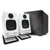 Audioengine A2 HD White Home Music System with S6 Subwoofer and DS1M Stands view 1