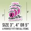 Archery Stickers Archery Decal Shoot Like A Girl Want A Lesson Vinyl Funny Stickers, Weather-Resistant Sticker for Water Bottles Laptop Window Car Size 3" view 2