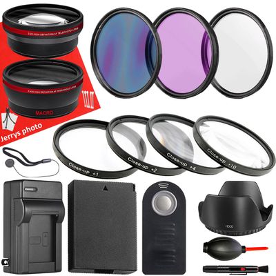 49mm Accessory Bundle for Canon EOS R100, R50, R10, M5, M6 Mark II, M6 + Wide Angle and Telephoto Lens + Battery + Battery Charger + Filters + More (17pc Bundle)