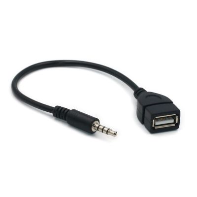 CHENGBEI 3.5mm 1/8 Inch AUX Plug Male to USB 2.0 Female OTG Adapter Converter Cable for Playing Music with U-Disk in Car 3.5mm Male Aux Plug to USB 2.0 Female Converter for Playing Music with
