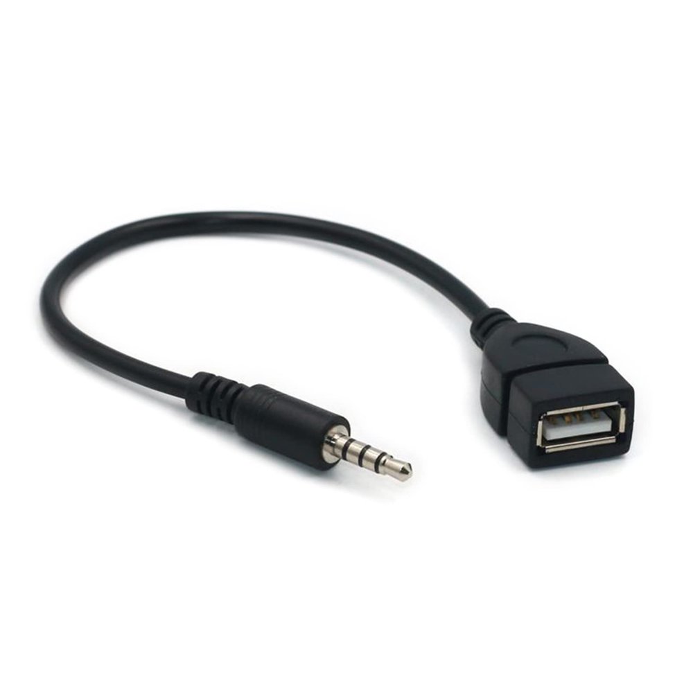 CHENGBEI 3.5mm 1/8 Inch AUX Plug Male to USB 2.0 Female OTG Adapter Converter Cable for Playing Music with U-Disk in Car 3.5mm Male Aux Plug to USB 2.0 Female Converter for Playing Music with