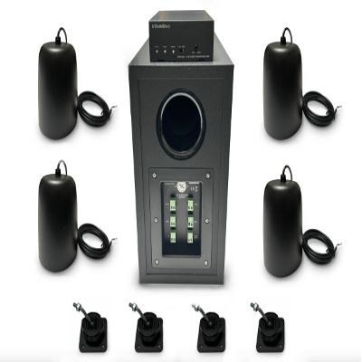 Soundavo SB-65-BL-Pack Professional Surface Mount Subwoofer & 4 Satellite Loudspeakers System for Commercial Applications (Black)