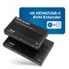 OREI 4K KVM HDMI USB-C Extender Balun HDBaseT 3.0 UltraHD 4K @ 60Hz 4:4:4 Over Single CAT5e/6/7 Cable with HDR, LAN, CEC, & IR Support, RS-232 Up to 330 Ft Audio Out - Power Over Cable view 2