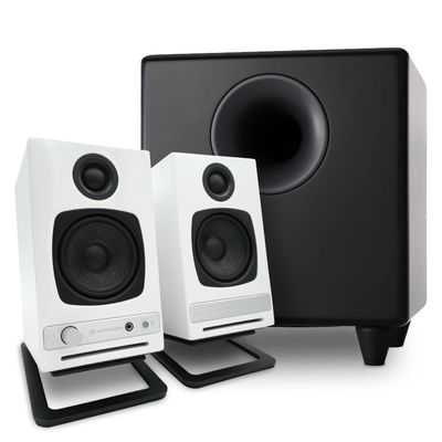Audioengine A2 HD Computer Speakers with Subwoofer and DS1M Stands