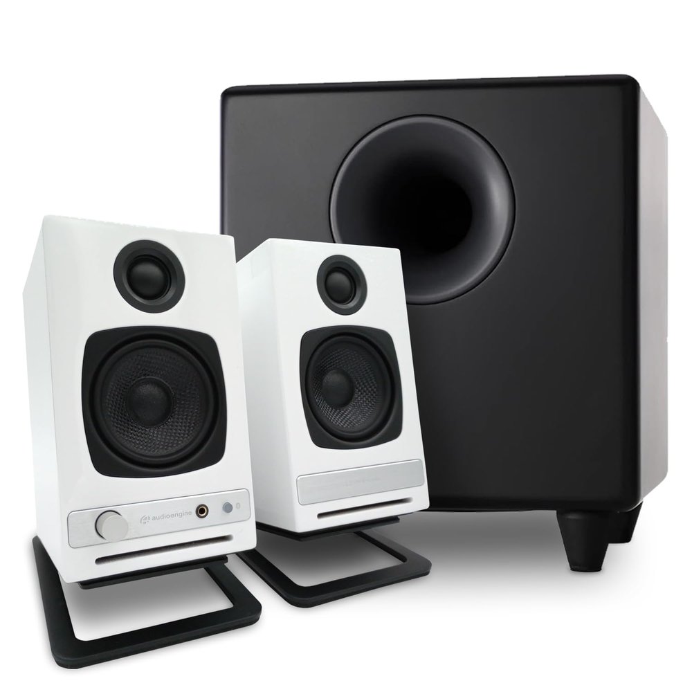 Audioengine A2 HD Computer Speakers with Subwoofer and DS1M Stands