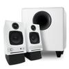 Audioengine A2 HD White Home Music System with S8 White Subwoofer and DS1 Stands view 1