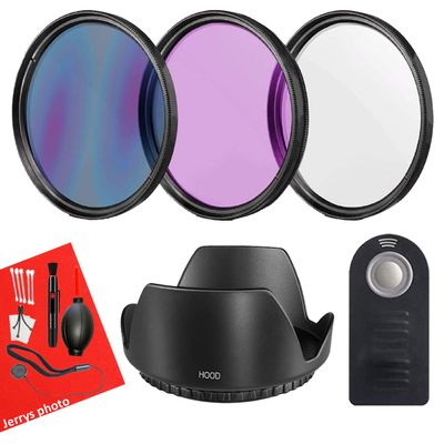 49mm Accessory Bundle for Canon EOS R100, R50, R10, M5, M6 Mark II, M6 + Filters + Remote Control + Cleaning Kit + Tulip Hood + Cap Keeper (9pc Bundle)