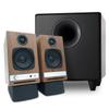 Audioengine A2 HD Walnut Home Music System with S8 Black Subwoofer and DS1 Stands view 1