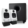 Audioengine A2 HD White Home Music System with S8 Black Subwoofer and DS1 Stands view 1