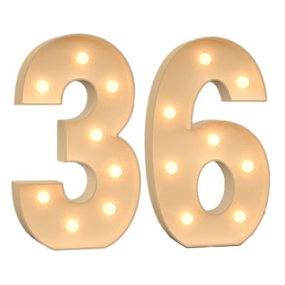 Marquee Light Up Numbers, 3ft/4ft Giant Mosaic LED Numbers Light Sign, Pre-Cut Mosaic Numbers Kit for Wedding Anniversary Bar Home Birthday Party Decoration (Color : Number 36, Size : 100CM/3.3FT)