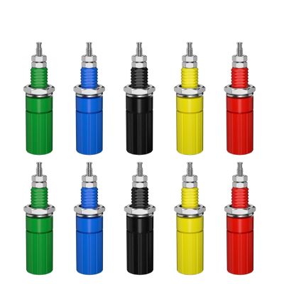 10PCS 4MM Banana Socket Binding Post Nut Banana Plug Jack Electrical Connector Terminal Q.50006 (Color : 5 red 5 Black)