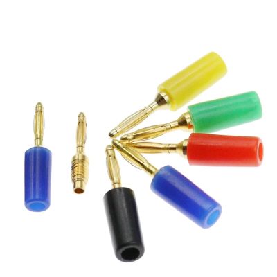 10PCS Audio Speaker Welded Type Banana Gold Plate Plugs Connectors Mini 2MM Banana Plug for Banana Socket (Color : Red)