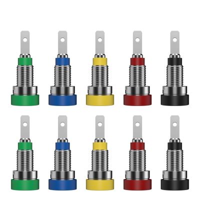 10PCS 2MM Banana Socket Binding Post Nut Banana Plug Jack Electrical Connector Terminal Test Hole Q.40004 (Color : 5 Colors x 2)