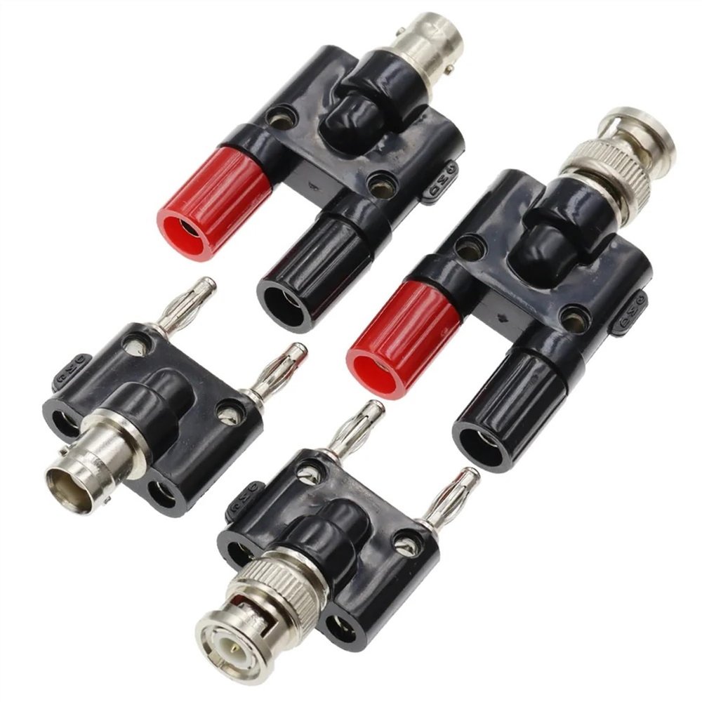 10PCS BNC to Two Dual 4mm Banana Male Female Jack Coaxial Connector RF Adapter (Color : BNC Female Head)