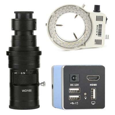 Microscope Accessories Kit Microscope Camera IMX335 5.0MP HD 1080P Phone PCB Soldering Measurement Video Microscope Camera U Disk Storage Video Recorder C mount Camera Microscope Slides ( Color : 200x