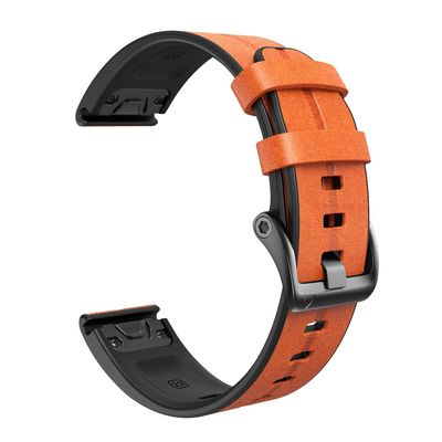 AMSOH EasyFit Watch Band For Garmin Fenix 6 6X Pro 5X 5 Plus MK1 Leather Wrist Strap Forerunner 945 935 Release Quick Watch 22 26mm (Color : B, Size : For Forerunner 935 945)