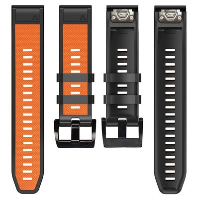 AMSOH Quick Release 26 22mm SmartWatch Band For Garmin EPIX Fenix 7X 7 6X 6 pro 5 5X/Instinct 2/Descent Mk2i Silicone Strap Watchband (Color : L, Size : Fenix 6X 6X Pro Mk1)