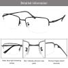 LAMBBAA Accessories Glasses Titanium Frame Glasses Classic Computer Flexible Anti Eyestrain For Men Women(black,+2.25Magnification) view 2