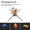3dhologramfan, 24.9" Holographic Fan Projector Screwless Led Hd Lights 768 Pcs Beads With App,Wifi, Remote Control, and Bluetooth for Bar, Shop, Halloween, Christmas with1500 Video Library view 3