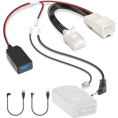 Gonifeto Radar Detector Power Cord Adapter,(10Pin Type-H) Compatible with Kia,Hyundai Tucson Santa,Connect to Rearview Mirror,RJ11 DC3.5 Radar Detectors Charger Cable, Built-in Hidden USB