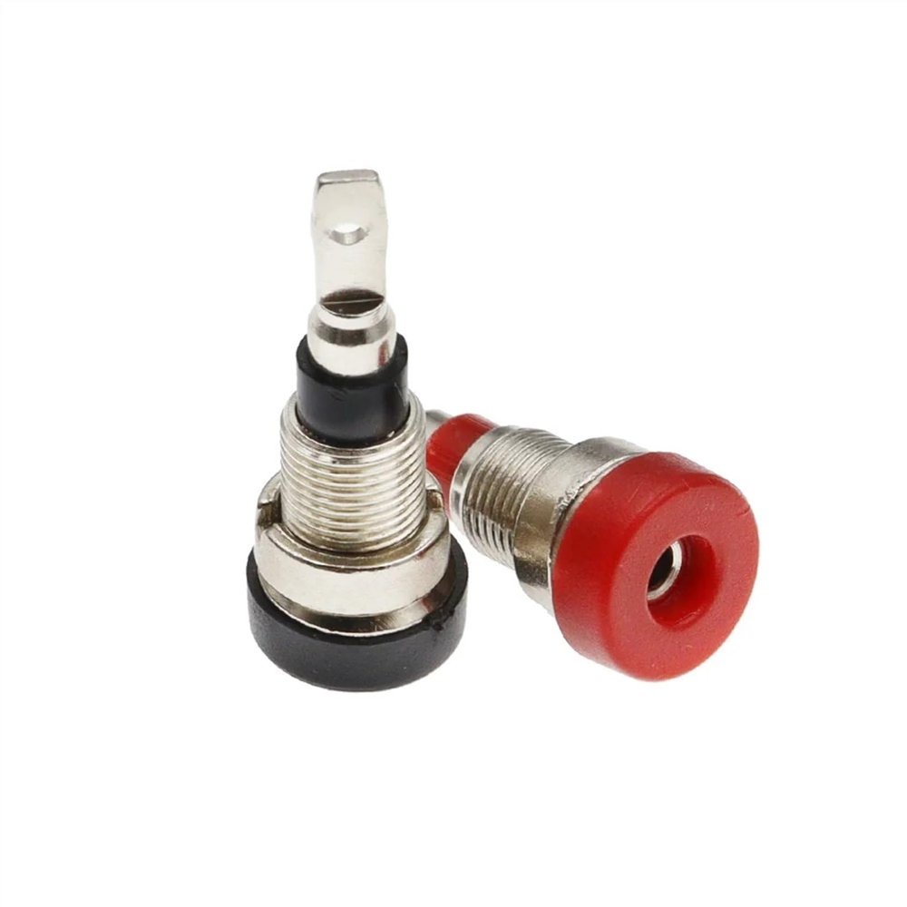 WUZDPRCJ 100PCS 2MM Banana Socket Binding Post Nut Banana Plug Jack Electrical Connector Terminal Test Hole (Color : Yellow)