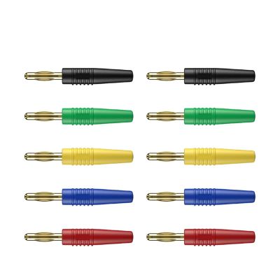 10pcs 2.5mm Banana Plug Gold Plated Banana Pin Electrical Connector Accessories Q.10006 (Color : 5 Colors x 2)