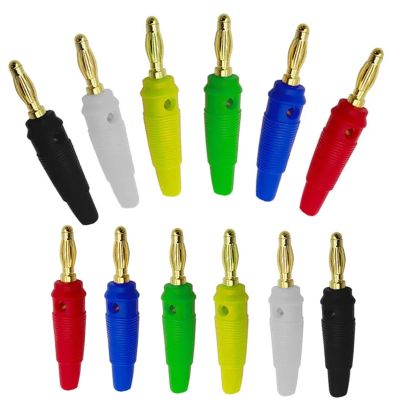 20Pcs 4mm Banana Plugs Connector Pure Copper Gold Plated Video Musical Speaker Cable Wire Pin Banana Plug Connectors (Color : Red, Size : 20 PCS)