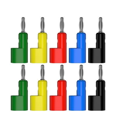 10pcs 4mm Banana Plug Copper Electrical Connector Adaptor 5 Colors J.10026 (Color : 5 Colors x 2)