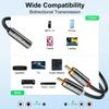 J&D 3.5mm to RCA Adapter Cable, Gold Plated 3.5mm Female to 2 RCA Male Stereo Audio Y Cable for Record Player, Speakers, Home Theater, Smartphone, MP3, 4 Feet view 4