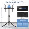 FORGING MOUNT Tripod Portable Floor TV Stand,Foldable Stand Height Adjustable for Portable Display Floor TV Stand 26-65" Flat Screen/Curved TVs, Holds Up to 77lbs view 4