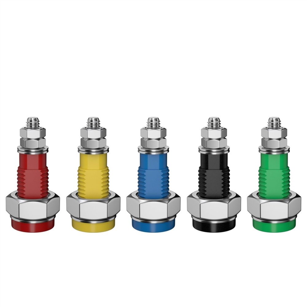 5PCS 4MM Banana Socket Binding Post Nut Banana Plug Jack Electrical Connector Terminal Test Hole J.40021 (Color : 5 red)