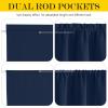 NICETOWN Navy Privacy French Door Small Window Curtains for Privacy view 2