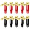 10PCS(5 Pairs) 24K Gold Plated Banana Connector 90 Degree Banana Plug view 1