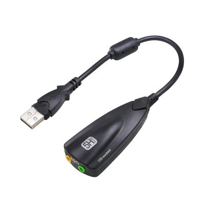 BEIDUOYANG 5HV2 USB External Sound Card with 3.5mm USB Adapter Headset Portable 7.1Sound Card No Driver Needed Converter USB External Sound Card, Black