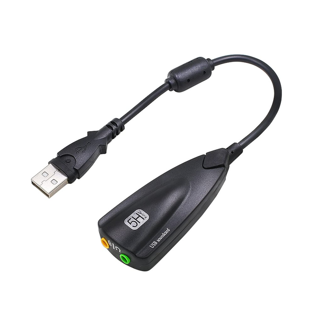 BEIDUOYANG 5HV2 USB External Sound Card with 3.5mm USB Adapter Headset Portable 7.1Sound Card No Driver Needed Converter USB External Sound Card, Black