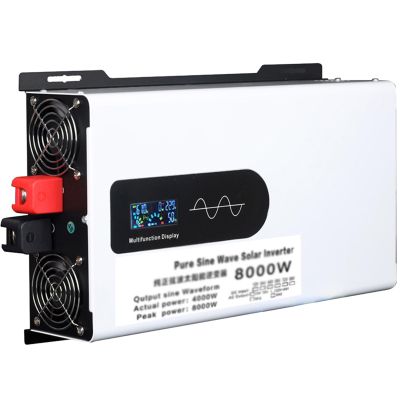 8000/10000/12000W Pure Sine Wave Power Inverters DC 12V/24V/48V/60V/72V/96V to AC 110/220V with AC Outlets LCD Display,for Home RV Solar Car,8000W-24Vto110V